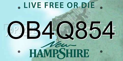 OB4Q854 New Hampshire License Plate