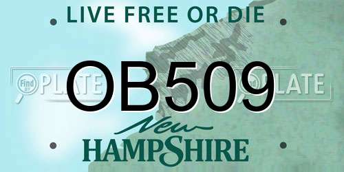 OB509 New Hampshire License Plate