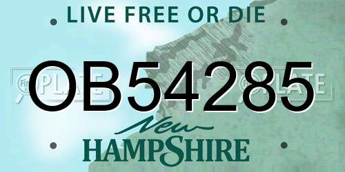 OB54285 New Hampshire License Plate