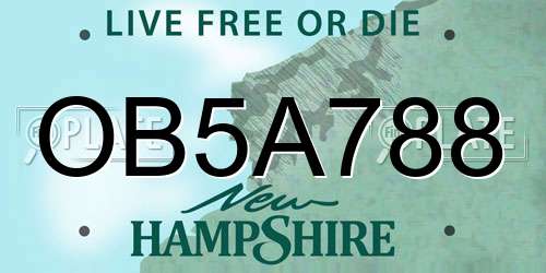 OB5A788 New Hampshire License Plate