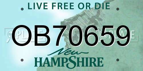 OB70659 New Hampshire License Plate