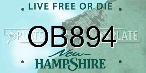 OB894 New Hampshire License Plate