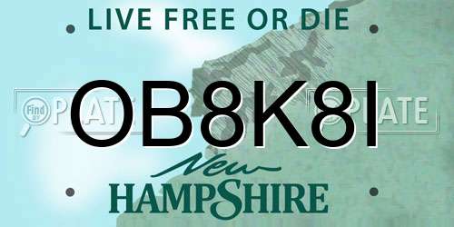 OB8K8I New Hampshire License Plate
