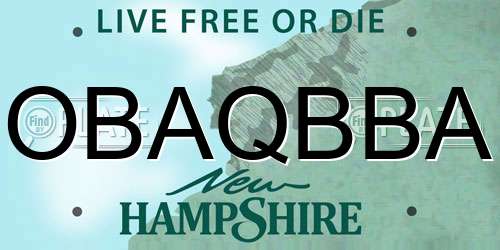 OBAQBBA New Hampshire License Plate