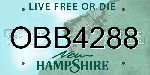OBB4288 New Hampshire License Plate