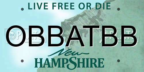 OBBATBB New Hampshire License Plate
