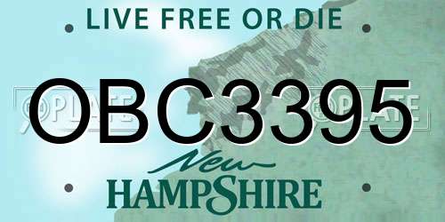 OBC3395 New Hampshire License Plate