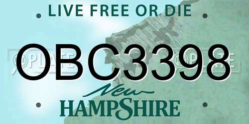 OBC3398 New Hampshire License Plate