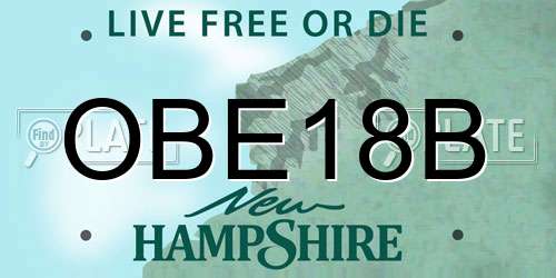 OBE18B New Hampshire License Plate