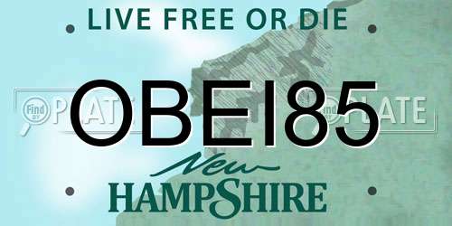 OBEI85 New Hampshire License Plate