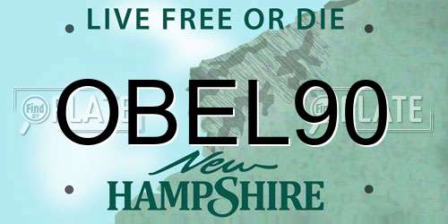 OBEL90 New Hampshire License Plate