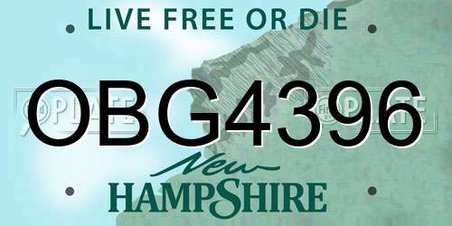 OBG4396 New Hampshire License Plate