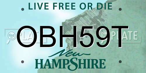 OBH59T New Hampshire License Plate