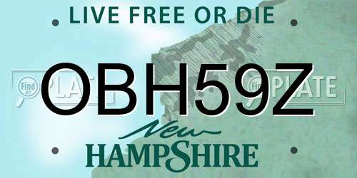 OBH59Z New Hampshire License Plate