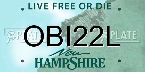 OBI22L New Hampshire License Plate
