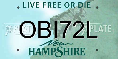 OBI72L New Hampshire License Plate