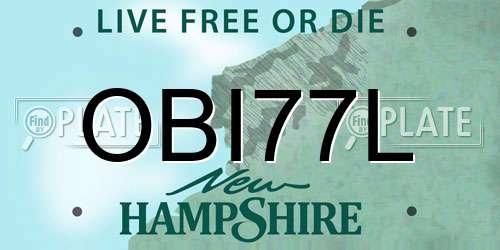 OBI77L New Hampshire License Plate