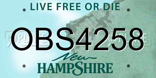 OBS4258 New Hampshire License Plate