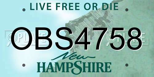 OBS4758 New Hampshire License Plate