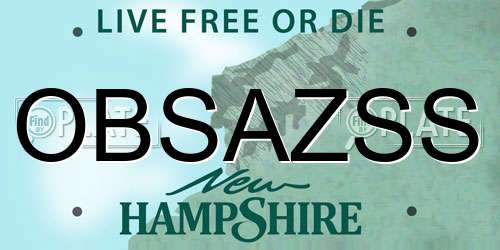 OBSAZSS New Hampshire License Plate