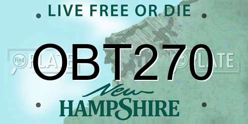 OBT270 New Hampshire License Plate
