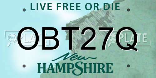 OBT27Q New Hampshire License Plate