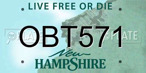 OBT571 New Hampshire License Plate