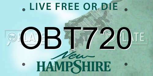 OBT720 New Hampshire License Plate