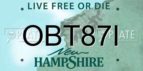 OBT87I New Hampshire License Plate