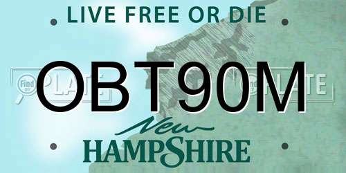 OBT90M New Hampshire License Plate