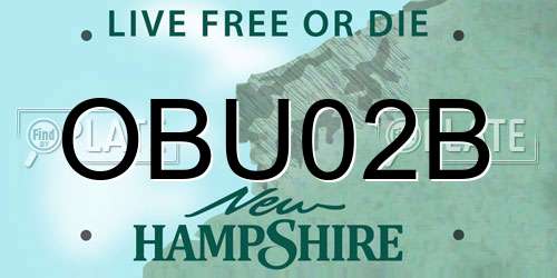 OBU02B New Hampshire License Plate