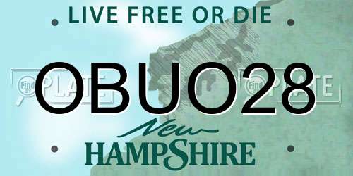 OBUO28 New Hampshire License Plate