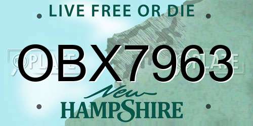 OBX7963 New Hampshire License Plate
