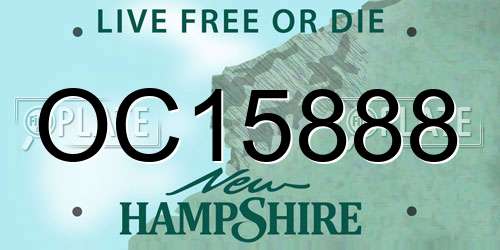 OC15888 New Hampshire License Plate