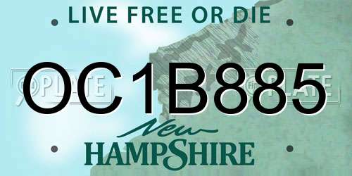 OC1B885 New Hampshire License Plate