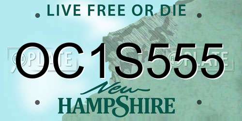 OC1S555 New Hampshire License Plate