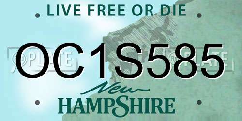 OC1S585 New Hampshire License Plate