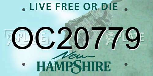 OC20779 New Hampshire License Plate