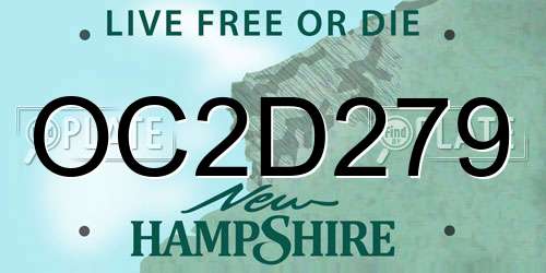 OC2D279 New Hampshire License Plate