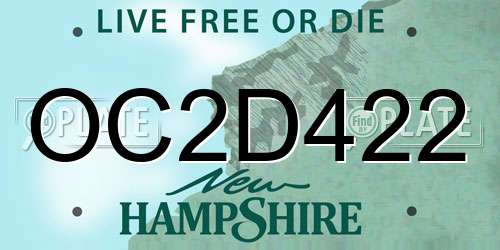 OC2D422 New Hampshire License Plate