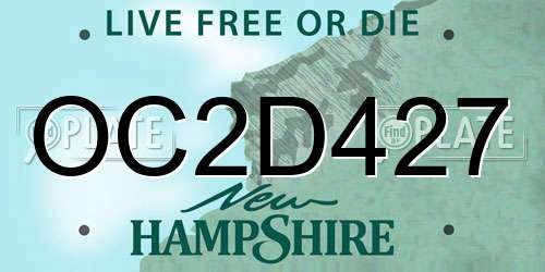 OC2D427 New Hampshire License Plate
