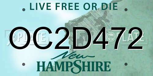 OC2D472 New Hampshire License Plate