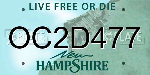 OC2D477 New Hampshire License Plate