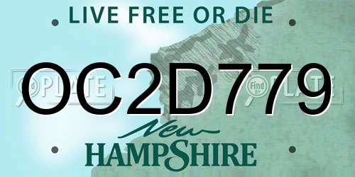 OC2D779 New Hampshire License Plate