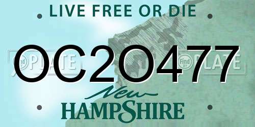 OC2O477 New Hampshire License Plate