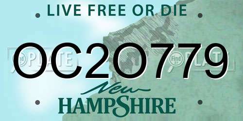 OC2O779 New Hampshire License Plate