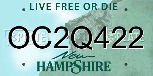 OC2Q422 New Hampshire License Plate