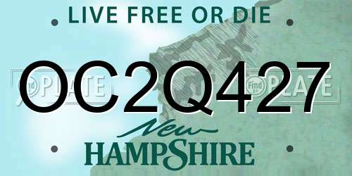 OC2Q427 New Hampshire License Plate