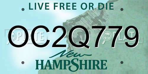 OC2Q779 New Hampshire License Plate