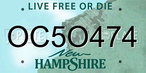 OC5O474 New Hampshire License Plate